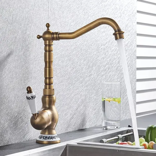 Torneira Monocomando Bronze Cozinha Banheiro Europeu Gourmet Vintage
