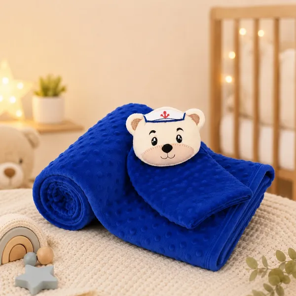 Manta Cobertor de Bebê c/ Naninha Para Menina Menino Infantil Mantinha Premium 02 Peças