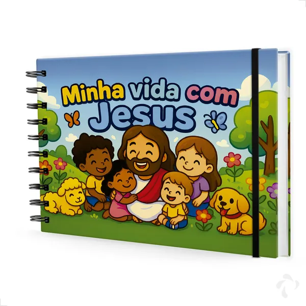 LIVRO DE COLORIR INFANTIL BÍBLICO CAPA DURA VIDA COM JESUS