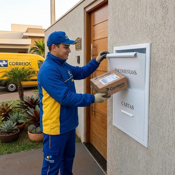 Caixa De Encomendas Correios Mercadoria Antiroubo De Embutir Muro Portão