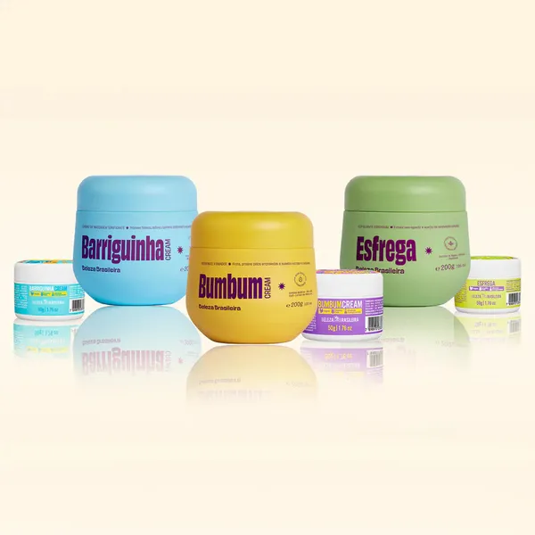 Kit Trio Cuidado Diário Beleza Brasileira Bumbum Cream, Barriguinha Esfrega + Travel Size