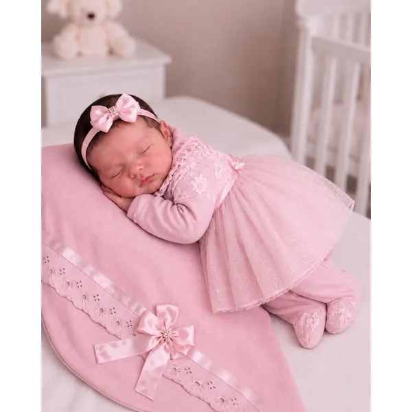 Saída de maternidade rosa Olivia