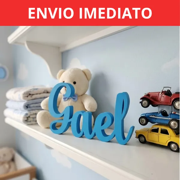 Letreiro Nome Personalizado Decorativo Infantil de Mesa Nome Do Seu Filho Bebê Chá Revelação Aniversário