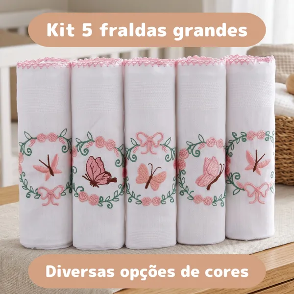 KIT DE FRALDINHAS 100% ALGODÃO