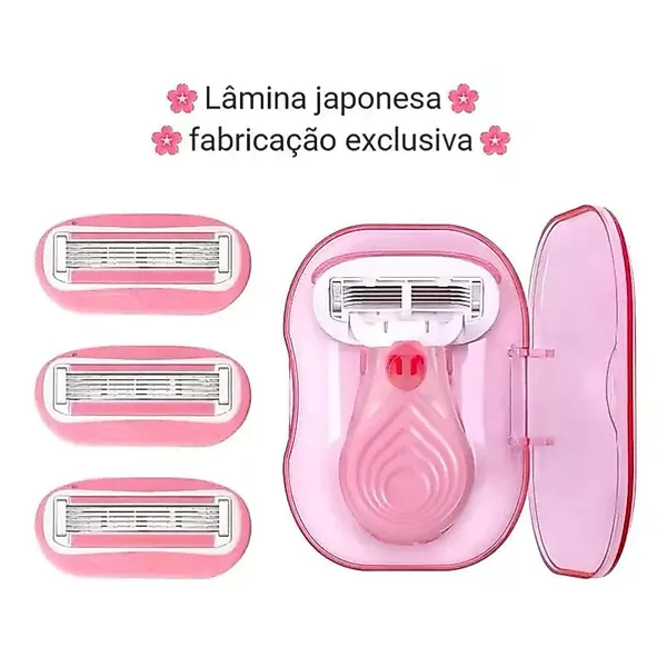Navalha Feminina Mini com Aloe Vera, 3 Lâminas – Kit Básico de Pele Lisa Gillette