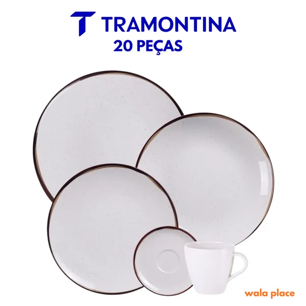 JOGO DE JANTAR CANYON PORCELANA DECORADA 20 PEçAS TRAMONTINA