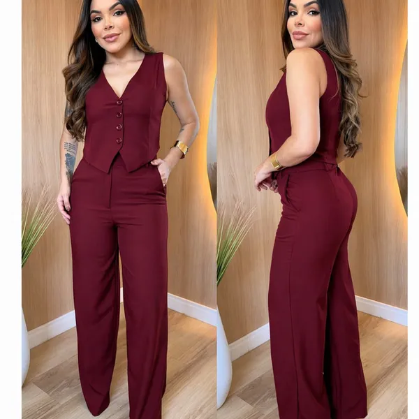 CONJUNTO FEMININO CALÇA E COLETE MODA EXECUTIVA E CHIC – TENDÊNCIA 2026