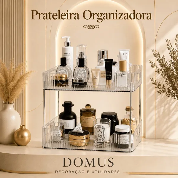 Organizador  Multiuso Prateleira Diamante Acrílico Porta Maquiagem Perfumes Cosmeticos