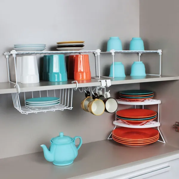 KIT ORGANIZADORES DE ARMÁRIO DE COZINHA COM 5 PEÇAS