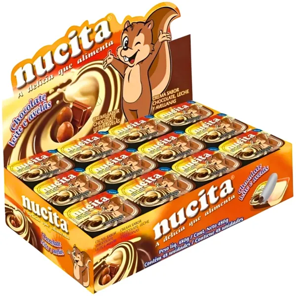 Creme Avelã Chocolate Bicolor 480g (48 x 10g) Nucita