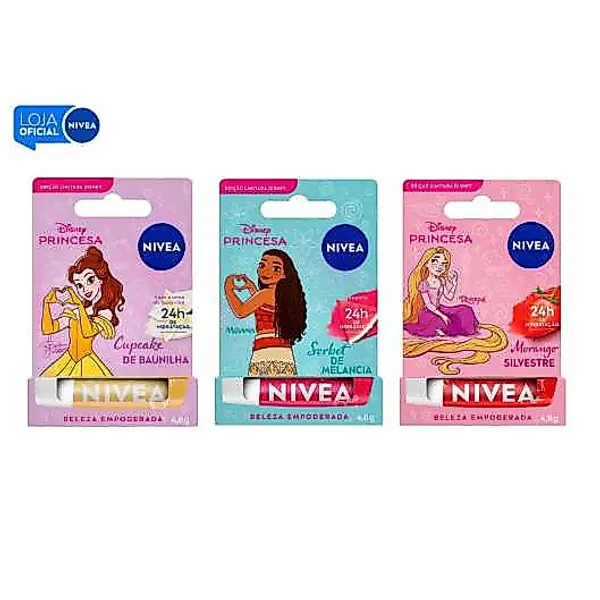 Kit Hidratante Labial Disney Princesas Nivea