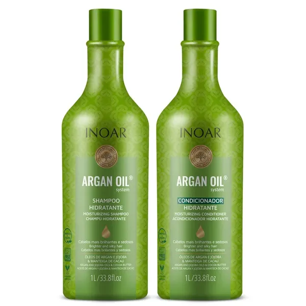 Inoar Kit Argan Oil Systen Shampoo e Condicionador 1L