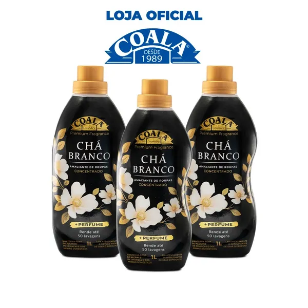 Kit Coala Laundry  3 Amaciantes - Chá Branco 1L