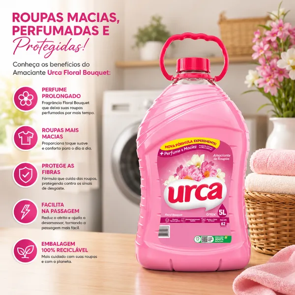 Amaciante Urca Floral Rosa - 5L