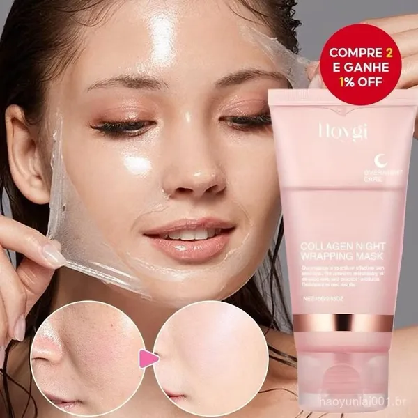 Máscara de Colágeno Noturna Coreana - Rejuvenesce, Hidrata e Ilumina! Aumenta a Elasticidade