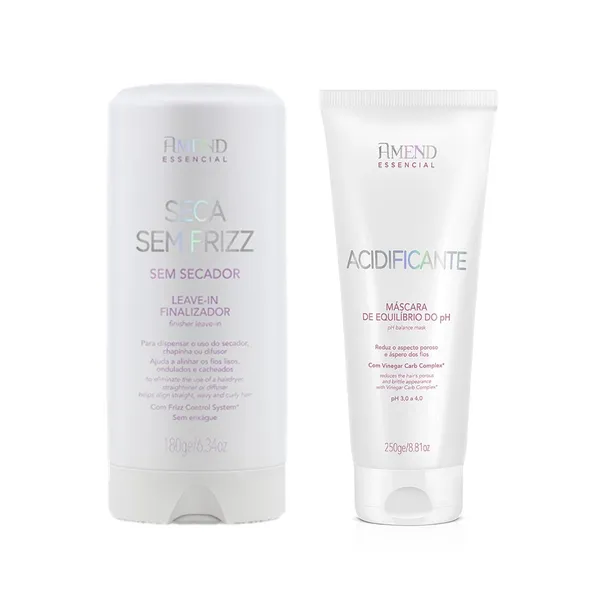 Amend KIT Seca Sem Frizz Leave-in 180g + Acidificante Máscara Equilíbrio do PH 250g