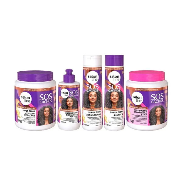 Kit completo SOS Cachos Super Óleos Salon Line