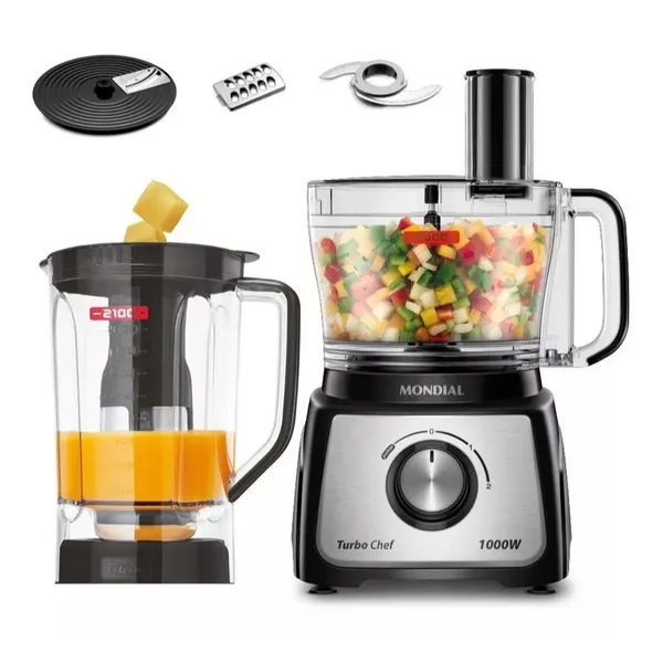 Multiprocessador Mondial  Turbo Chef MPN-01-B 5 Funções Preto 110V