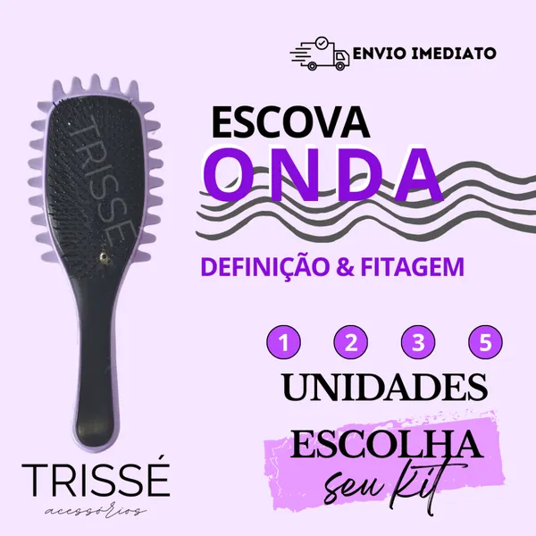 Escova Onda Finalizadora Trissé Definição Cachos ​e Finalização para Cabelo Cacheado Crespo
