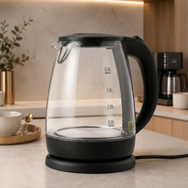 Chaleira Elétrica Jarra 1.8L Café Chá Inox 110v Vidro