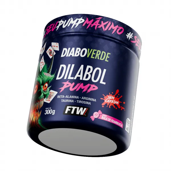Pré Treino Dilabol Pump Pote 300g Pré Treino Sem Cafeína - FTW