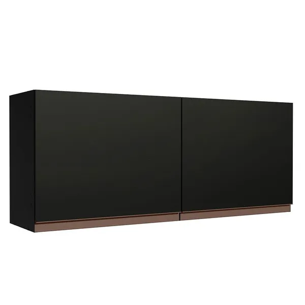 Armário de Cozinha Aéreo 120 x 50 cm 2 Portas Preto Reims Madesa