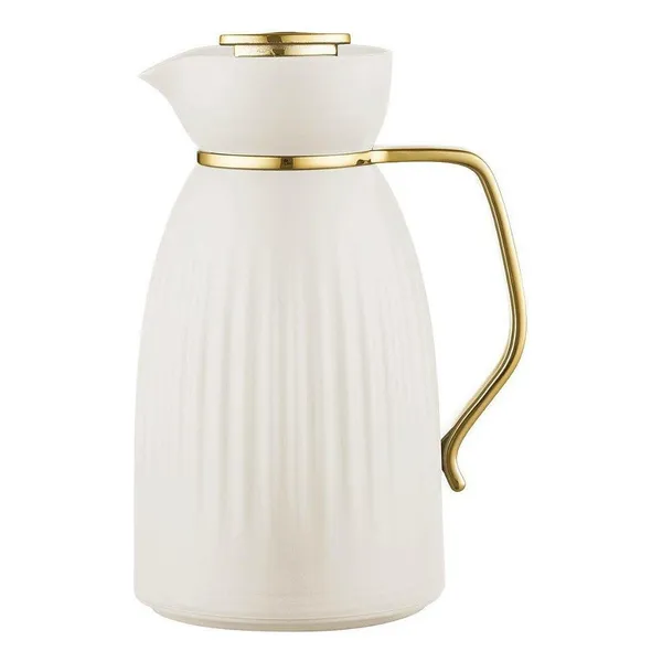 Garrafa ​Térmica Jade Bege E Dourado Click Tuut 1 Litro Com Design Sofisticado