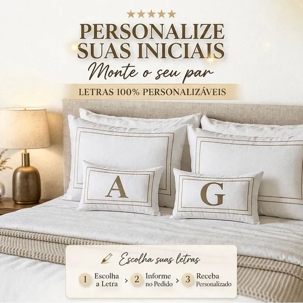 Kit 2 Baguetes Almofadas Suede Decorativas Personalizada Com Ziper