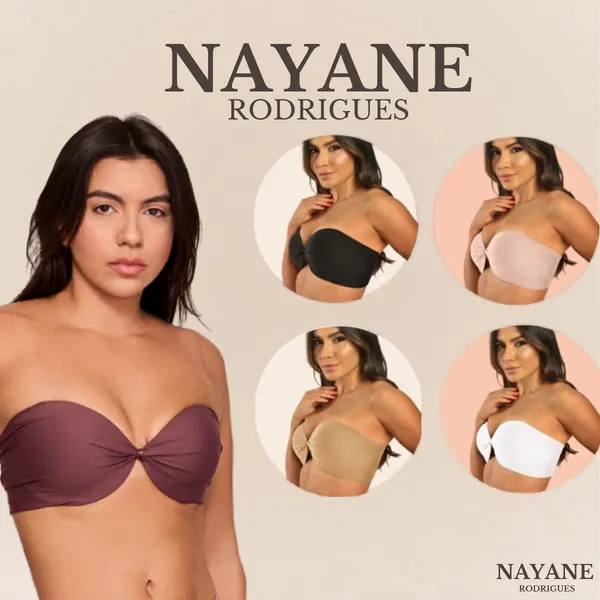 Sutiã Tomara Que Caia Sem Alça Com Bojo Alta Sustentação Soutien Nayane Rodrigues