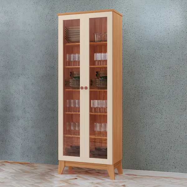 Cristaleira Braga 100% em MDF com 2 portas e kit pés