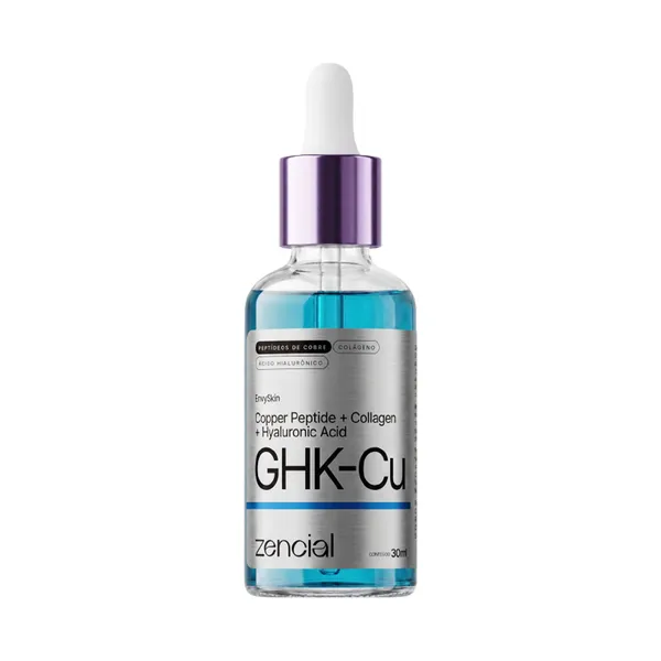 Sérum Peptídeo de Cobre GHK-Cu Reduz Rugas Linhas Finas Firmeza e Hidratação Facial Zencial