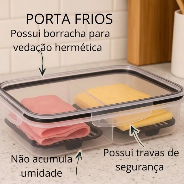 Porta Frios Duplo Hermético com Fundo Removível