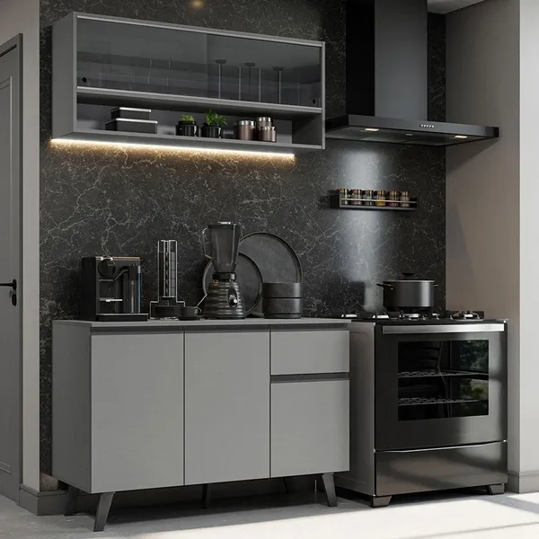 Armário de Cozinha Compacta 120 cm Nice Madesa 01