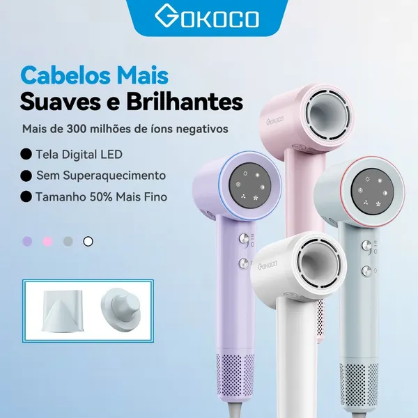 GOKOCO Secador De Cabelo De Alta Velocidade Profissional 1500W 2 Minutos De Secagem Rápida
