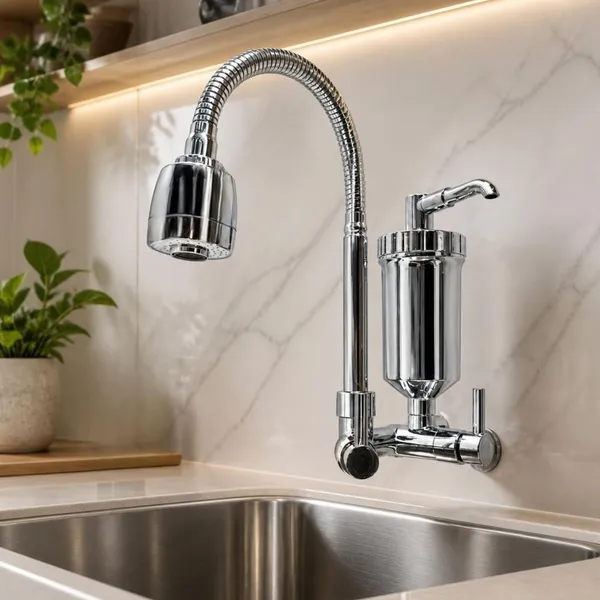 Torneira Com Filtro Cozinha Parede Gourmet ABS