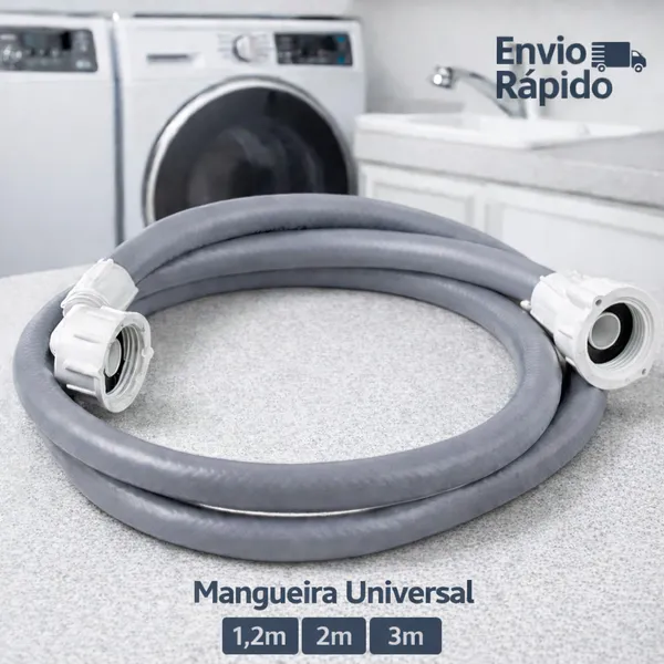 Mangueira Entrada Água 1,20 2 e 3 Metros - Nova ​ Para Lavadoras de Roupa Universal