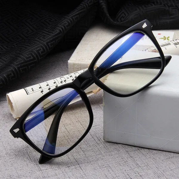 Retro Anti Luz Azul Óculos Lentes Planas Unissex Moda Radiação Lente Plana