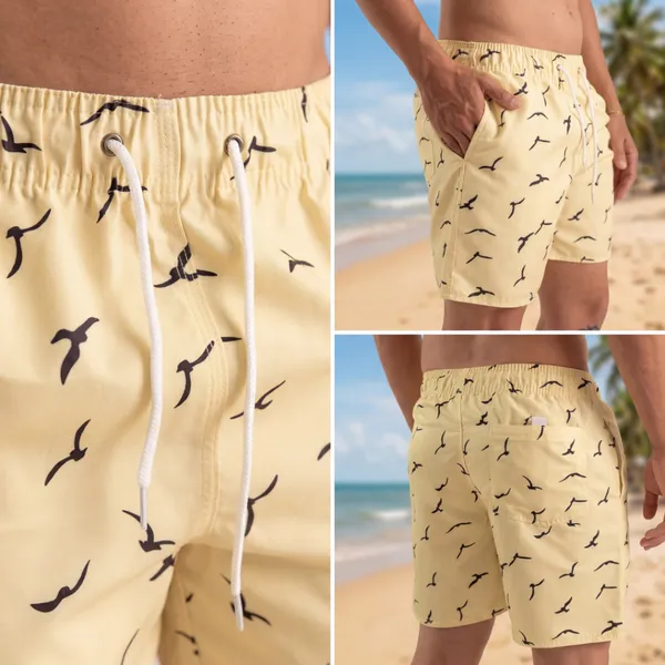 Short Tecido Grosso Mar Piscina Corrida Viagem Academia Básico Dia-a-Dia Tactel Premium Fitness