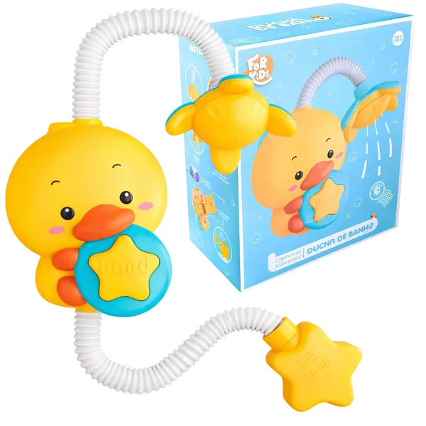 Ducha de Banho para Bebê Infantil com Ventosas Duchinha Patinho Cano Ajustável