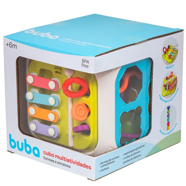 Brinquedo Interativo Criança Cubo Multiatividades 7 em 1 Buba Bebê