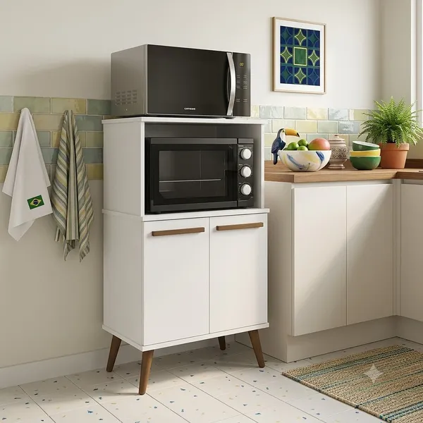 Armario Multiuso para Microondas e Forno e com 02 Portas Lisboa