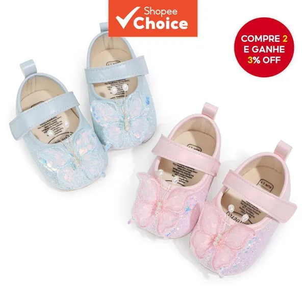 Arco Princesa Sapatos Baixos Sola Macia Antiderrapante Criança 0-1 Ano Mary Jane Elegante Primeiros Passos De Bebê Menin