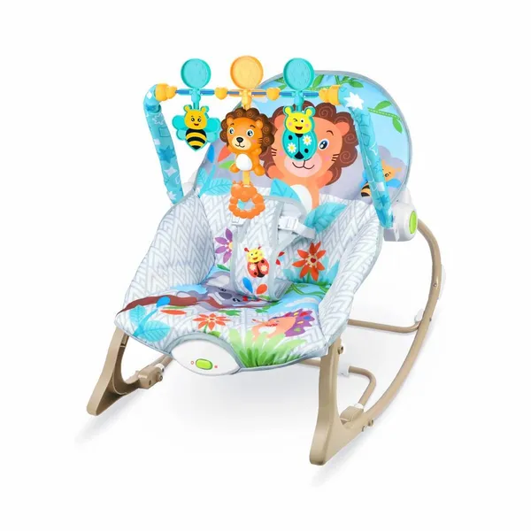 Cadeira Descanso Balanco Bebe Conforto Vibracao Musical Funtime Leao Maxi Baby