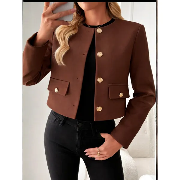Casaco Lã Batida Feminino Curta Jaqueta feminina de Frio Elegante casaquinho  Grosso Moda Inverno
