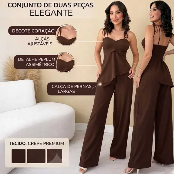 CONJUNTO  FEMININO  TENDÊNCIA   ASSIMÉTRICO PREMIUM