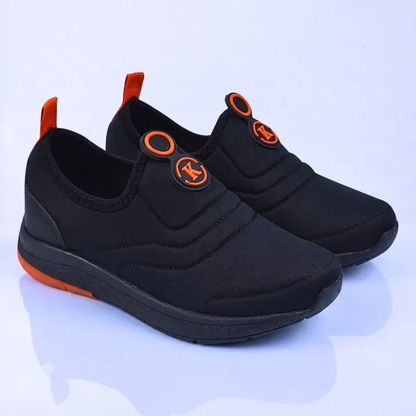 Kidstep Tenis Escolar Infantil Calce Fácil K Masculino Preto com Laranja 28 ao 36