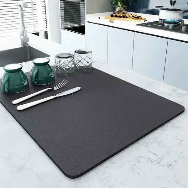 Tapete de secagem multiuso para cozinha, adequado para louças, copos e utensílios.