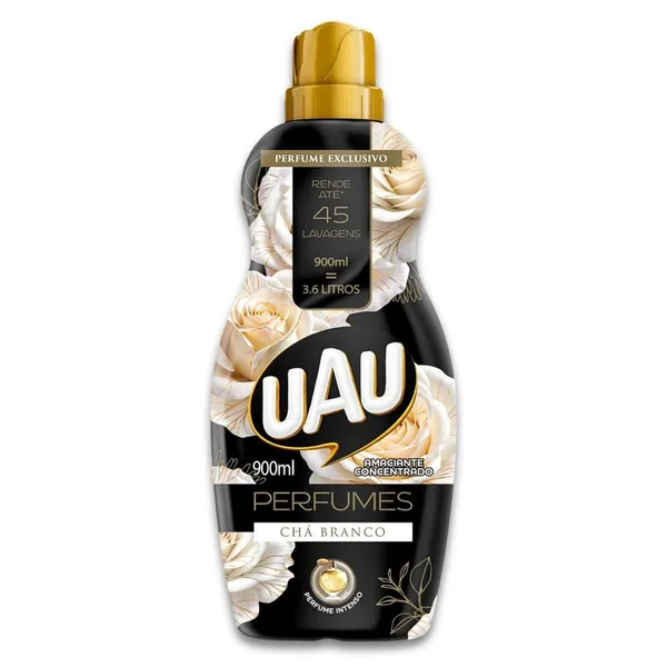 Amaciante Concentrado 900ml UAU Perfume Chá Branco
