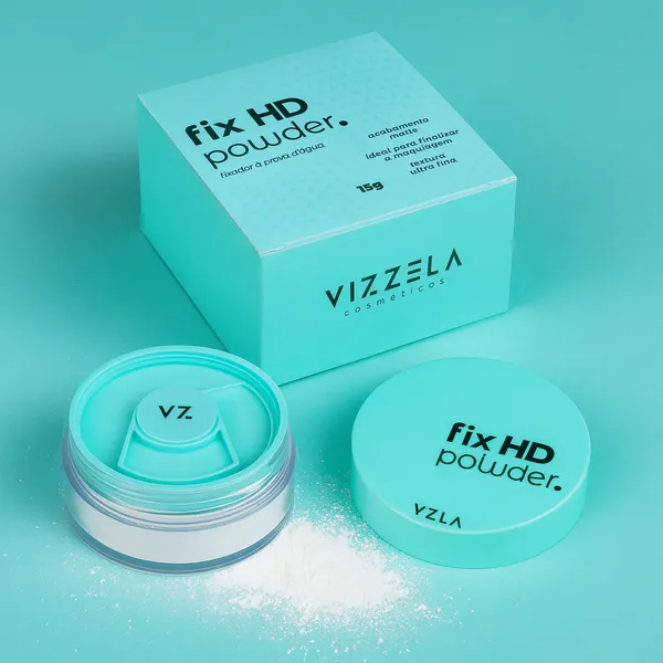 Pó Fixador Translúcido Fix Powder HD Vizzela Matte 15g Ultra Fino Solto Facial