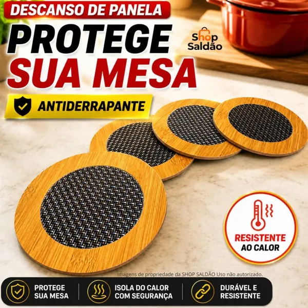Descanso de Panela MDF 16,5 cm Proteção para Mesa Apoio Porta Panela Quente - Escolha a Variação